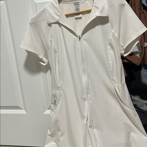 Athleta Cream Textured Top